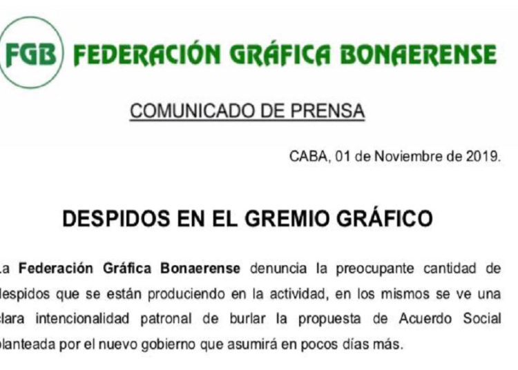La FGB denunció despidos y boicot por anticipado contra Alberto