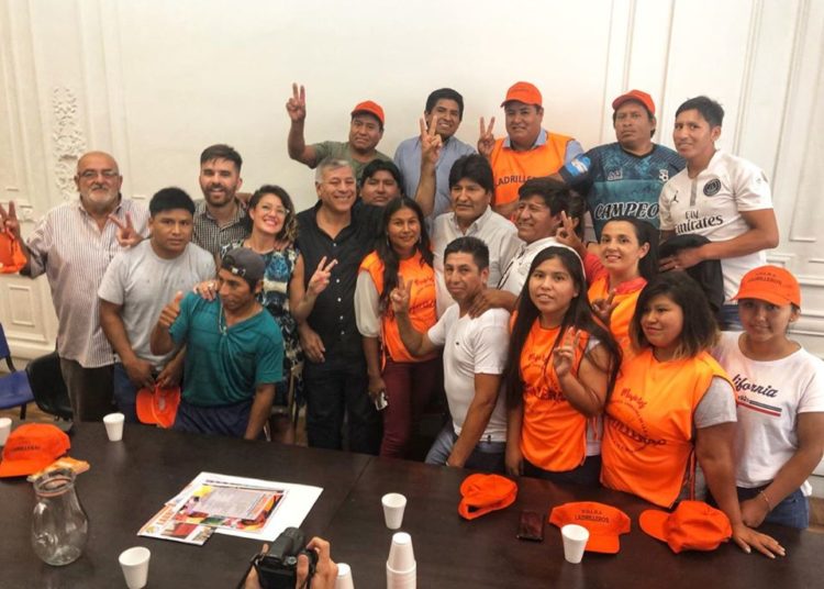 Ladrilleros con Evo Morales: “Vamos a poner la estructura del sindicato al servicio de la elección en Bolivia”