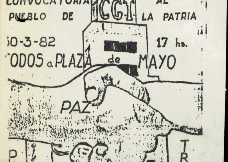 Archivo histórico. Los volantes y convocatorias a la movilización del 30 de marzo de 1982