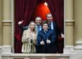 Javier Milei, Karina Milei, Manuel Adorni y Diego Santilli en el Congreso.